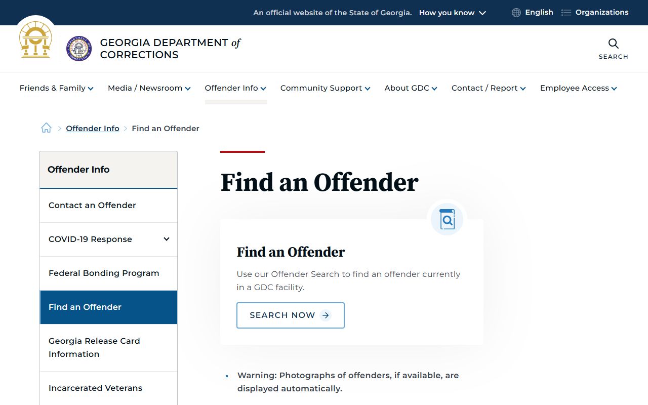 Georgia GDC offender search for Crisp County sentenced inmates